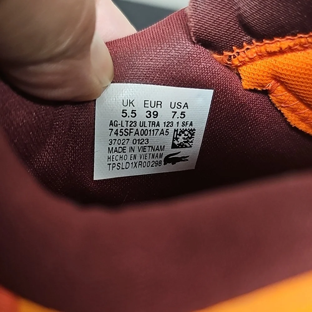 Lacoste Orange Athletic Shoes - Picture 10 of 10